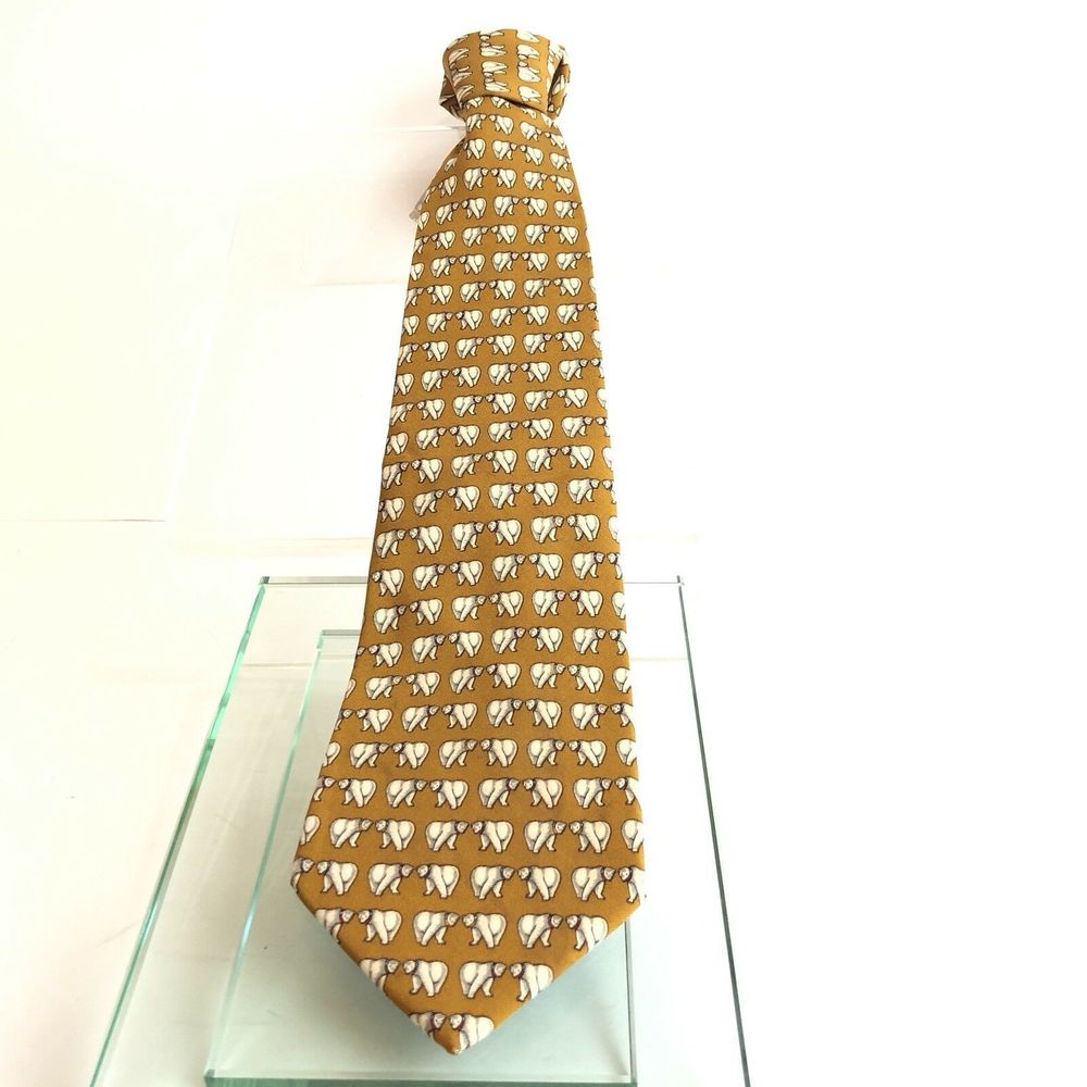 Brooks Brothers Necktie 100% Silk Polar Bear 58”